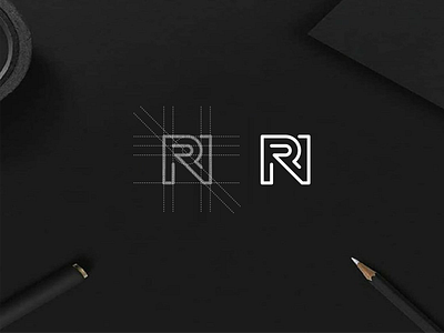 RN app brand brand mark branding design icon lettering logo luxury minimal