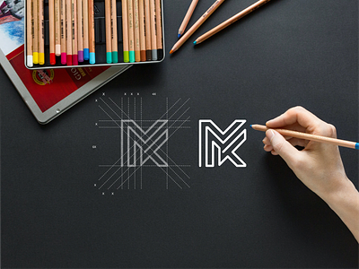 MK app brand brand mark branding design designs icon lettering logo luxury minimal