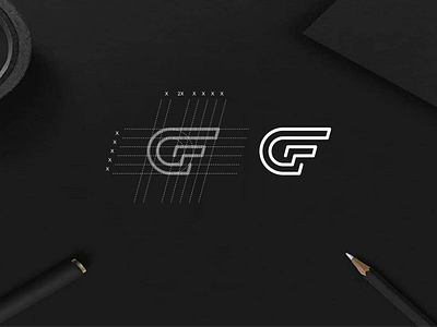 GF app brand brand mark branding design designs icon illustration lettering logo luxury minimal