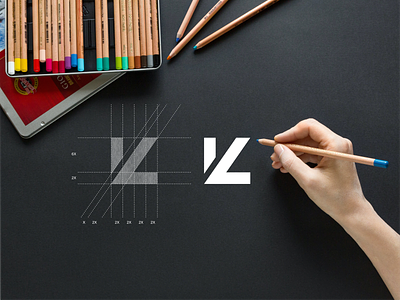 KL app brand brand mark branding design designs icon lettering logo luxury minimal
