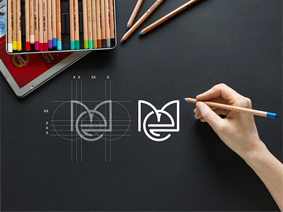 ME app brand brand mark branding design icon lettering logo luxury minimal