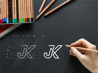 JK monogram logo app brand brand mark branding design designs icon lettering logo luxury minimal