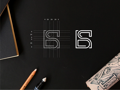 BS monogram logo app brand brand mark branding design designs icon illustration lettering logo luxury minimal typography