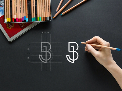 BJ monogram logo app apparel brand brand mark branding design designs icon lettering logo luxury minimal simple