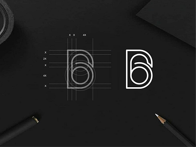B6 monogram logo app apparel brand brand mark branding combination logo lettering lettermark lineart logo luxury logo monogram logo simple logo