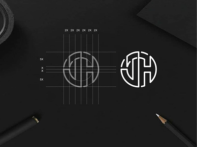 JH monogram logo apparel brand branding brandmark design icon letering lettermark lineart logo luxury monogram simple typhography