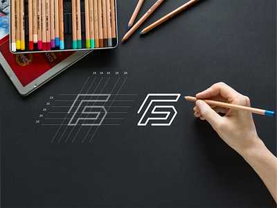 FG monogram logo apparel brand branding brandmark design grid icon lettering lettermark lineart logo luxury monogram simple typography