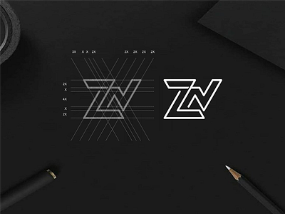 ZN monogram logo app apparel brand branding design icon lettering lettermark lineart logo luxury monogram simbol simple typography