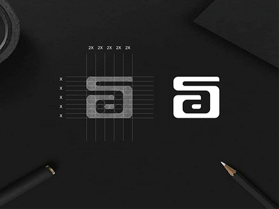 SA monogram logo app branding design icon lettering lettermark lineart logo luxury monogram negativespace simbol simple typography