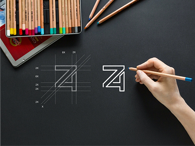 Z4 monogram logo apparel brand branding design icon lettering lettermark lineart logo modern monogram simbol simple typography