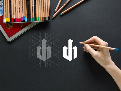 DH monogram logo abstract achitecture design dh icon lettering lettermark logo minimalist monogram simple symbol vector
