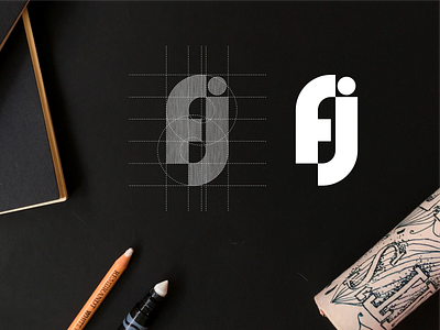 FJ monogram logo abstract achitecture apparel design fj icon lettering lettermark logo monogram simple symbol