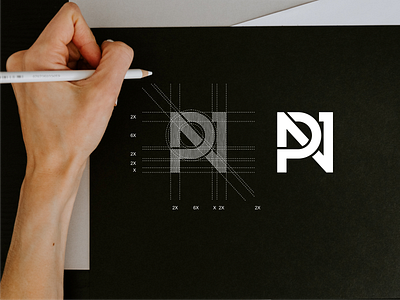 PN monogram logo. abstract achitecture design icon illustration lettering lettermark logo monogram pn simple symbol vector