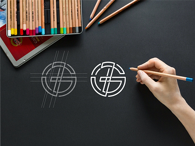 GJ monogram logo abstract design gj icon lettering lettermark lineart logo monogram symbol typography vector