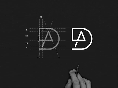 DA monogram logo. abstract apparel brand da design icon illustration lettering lettermark lineart logo minimalist monogram simple symbol typography vector