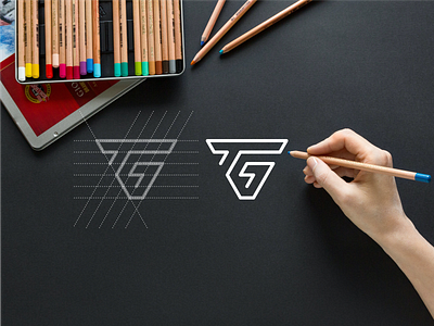 TG monogram logo abstract achitecture app brand design icon illustration lettering lettermark lineart logo monogram simple symbol tg typography vector