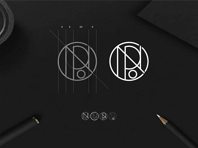 NORO monogram logo abstract apparel brand branding circle design icon lettering lettermark lineart logo monogram symbol typography vector
