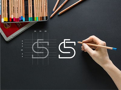 S5 monogram logo app brand branding concept design icon illustration lettering lineart logo monogram s5 simple symbol typography vector