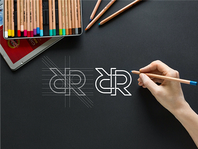RR monogram logo abstract app branding concept design icon illustration lettering lineart logo monogram rr simple symbol typography vector