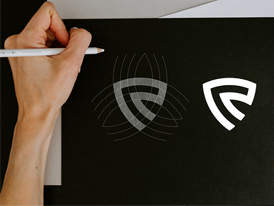 Letter R monogram logo abstract app brand branding design gaming logo icon letter r lettering logo monogram security logo shiel simple symbol vector