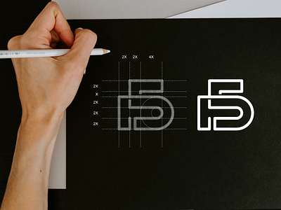 5D monogram logo 5d abstract branding concept design designlogo icon illustration lettering logo minimalist monogram symbol vector