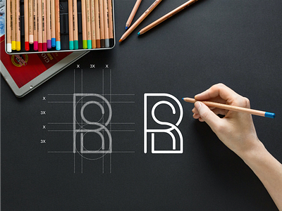 RS monogram logo app branding design icon illustration lettering lineart logo monogram simple sr symbol typography vector