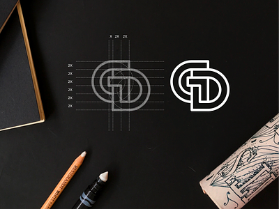 GD monogram logo branding design gd icon identity illustration ilu lettering logo logotype mark monogram symbol typography