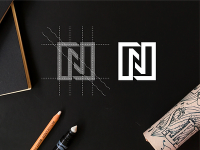 Letter N monogram logo branding concept logo design icon identity illustration lettering logo mark monogram simple symbol vector