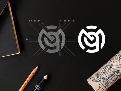 M9 monogram logo concept