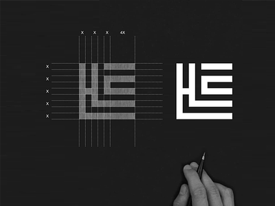 HLE monogram logo concept