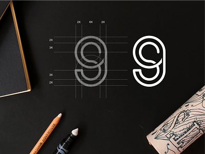S9 monogram logo concept branding design graphic design icon illustration lettering lineart logo monogram s9 simple symbol typography vector