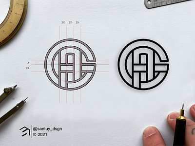 GA monogram logo branding concept logo design ga icon identity illustration lettering lineart logo mark minimal monogram simple symbol