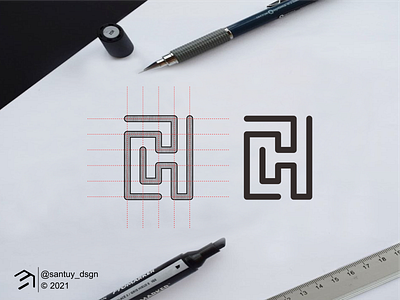 CH monogram logo concept agency apparel awesome branding brandmark design design mark grid icon illustration initials inspirations letter lettering logo logotype monogram symbol typography