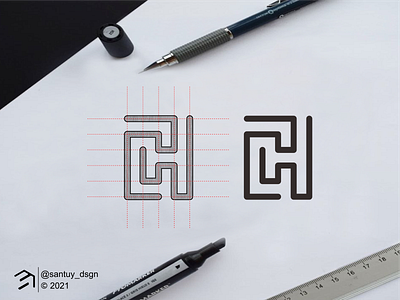 CH monogram logo concept