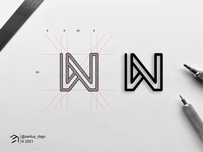 WN monogram logo concept.