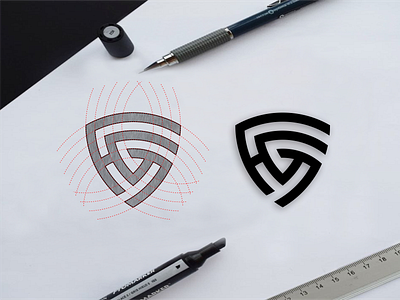 HG monogram logo concept awesome brand branding design elegant graphic design icon illustration initials lettering logo monogram shiel symbol