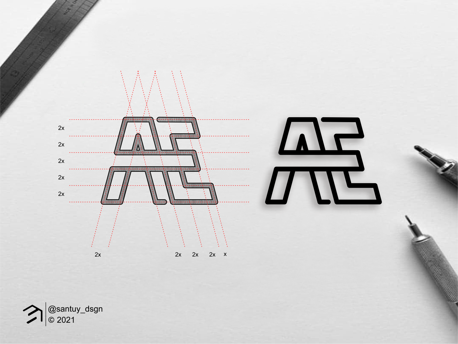 AE monogram logo by santuy_dsgn on Dribbble