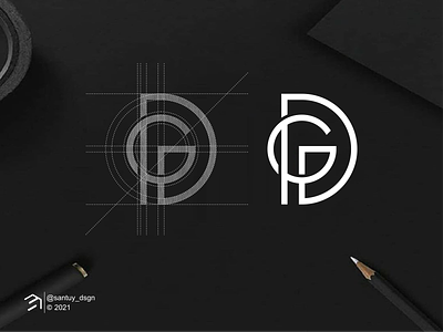 GD onogram logo concept app brand branding concept logo design icon illustration lettering lineart logo minimal monogram simple symbol vector