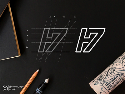 H7 monogram logo agency apparel awesome branding brandmark design design mark grid icon illustration initials inspirations letter lettering logo logotype monogram symbol typography