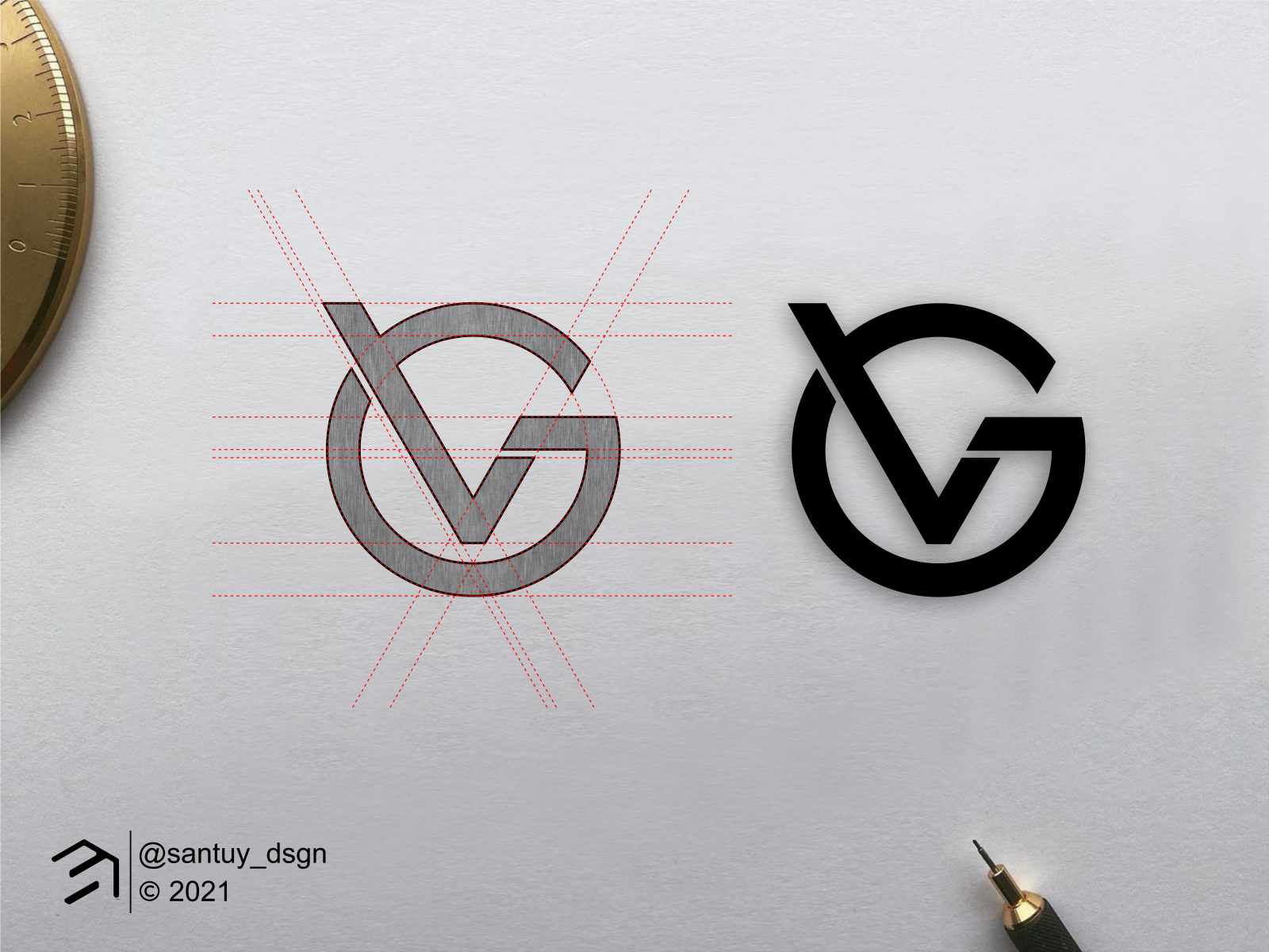 V Or V G Creative Design Vector Template - TemplateMonster