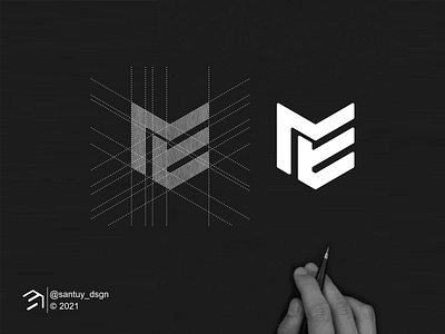 ME monogram logo branding design icon identity illustration lettering logo logotype mark me monogram symbol typography