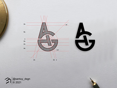 AHG Monogram Logo a abstract brand design designlogo g h icon letter lettering logo minimalist monogram symbol vector