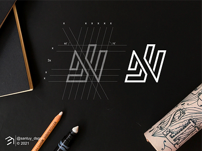 NJ monogram Logo Concept! brand branding design icon illustration j letter lettering lineart logo monogram n symbol vector
