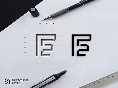 F2 Monogram logo Concept! 2 brand branding design f icon identity illustration inspirationslogo letter lettering logo logoideas monogram number symbol vector