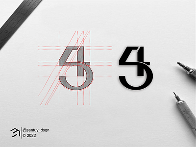 54 Monogram logo Concept! 4 5 brand branding design icon illustration inspirationslogo lettering logo logoideas monogram number symbol vector
