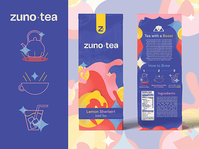 zuno tea packaging branding branding concept design graphic design icon identity identity design illustration logo mockups packaging typography vector