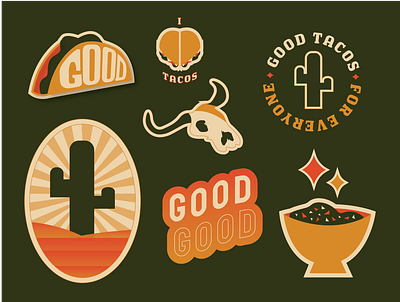 Good Taco Badges badges brand branding design graphic design icons identity illustration logo sticker tacos tacotruck vector