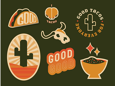 Good Taco Badges badges brand branding design graphic design icons identity illustration logo sticker tacos tacotruck vector