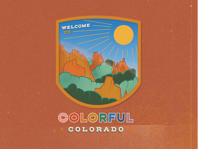 colorful colorado badge badge branding graphic design illustration logo outdoors texture typography vector