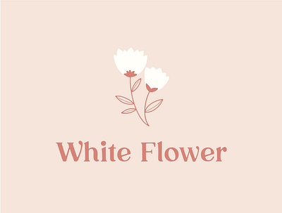 White flower branding design flower flower illustration flower shop illustrator logo logodesign minimal vector